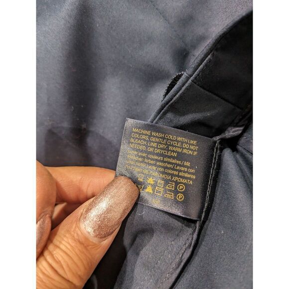 Brooks Brothers Navy Blue Ribbon Tie Waist Midi Wrap Skirt, 8 - Picture 7 of 8